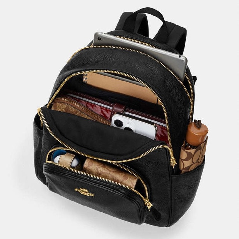 Coach Black Leather Large Court Backpack - Picture 5 of 7